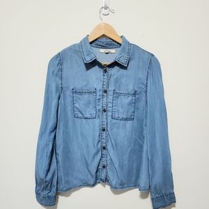 Denim Button Down Blouse